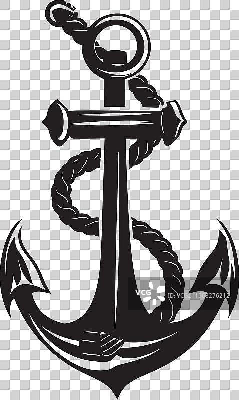 水手遗产图标，锚和绳索图标，海事图片素材