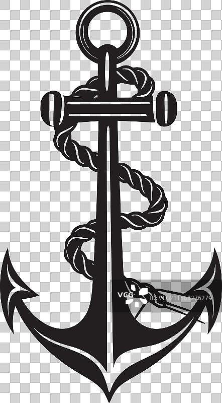 经典海洋徽章锚绳设计海岸图片素材