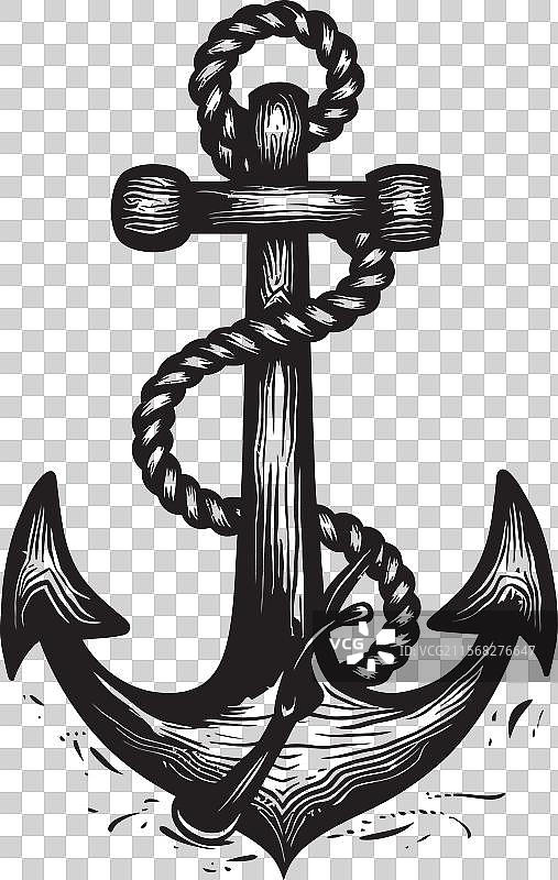 海岸冒险图标，锚，绳索设计，水手图片素材