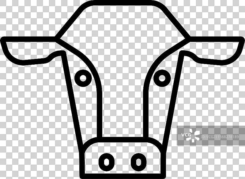 奶牛头图标用于畜牧业和乳制品生产图片素材