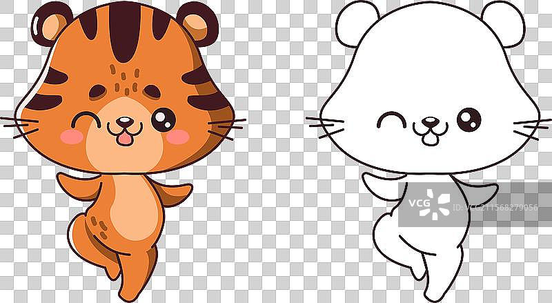 顽皮的老虎芭蕾舞角色图片素材