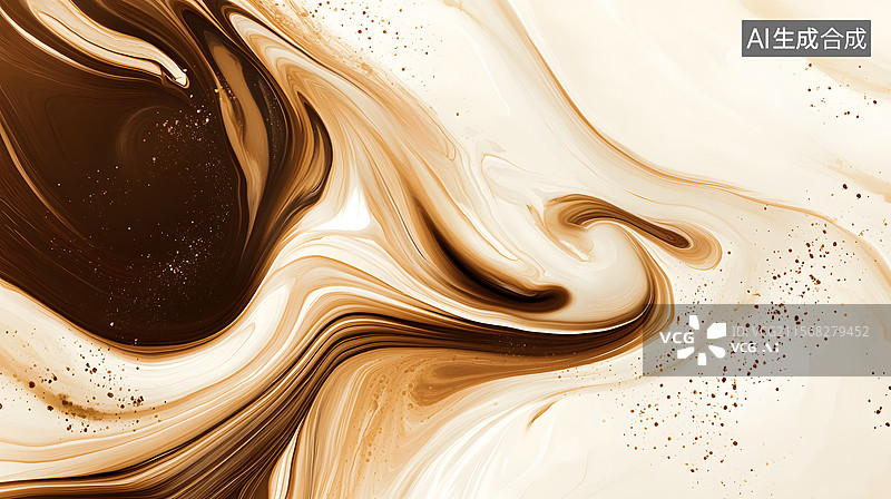 【AI数字艺术】咖啡色系的优雅波纹图片素材