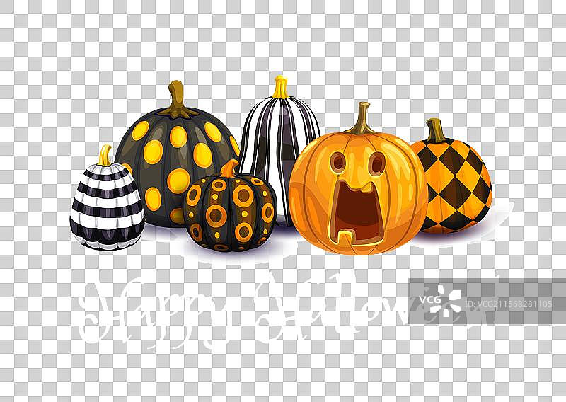 万圣节横幅与图案南瓜图片素材