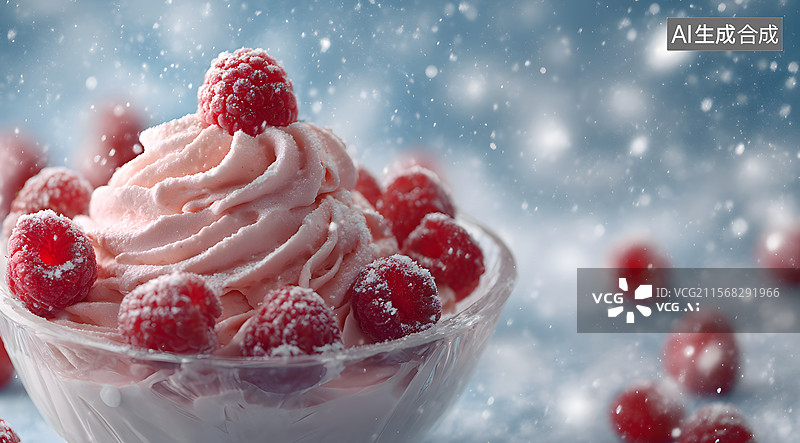 【AI数字艺术】草莓 冰淇淋图片素材