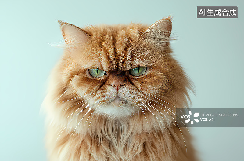 【AI数字艺术】一只毛茸茸的彩猫肖像图片素材