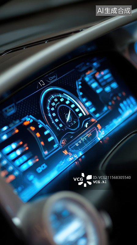 【AI数字艺术】汽车仪表盘显示界面图片素材