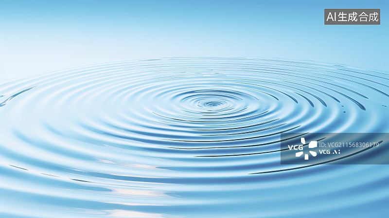【AI数字艺术】清新水波纹蓝色背景图片素材