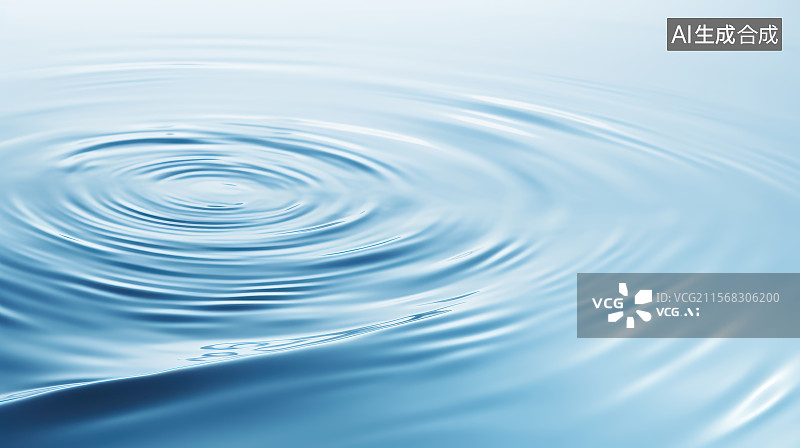 【AI数字艺术】清新水波纹蓝色背景图片素材
