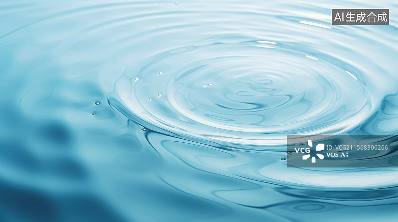 【AI数字艺术】清新水波纹蓝色背景图片素材