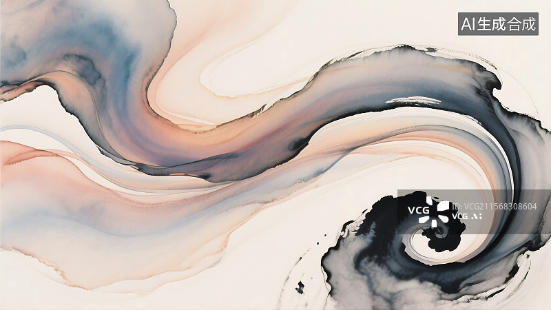 【AI数字艺术】水墨渲染流彩飞舞的抽象艺术图片素材