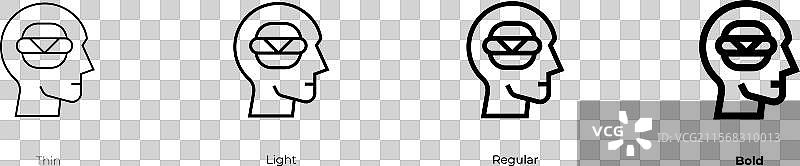 饮食失调图标，细体、常规体和粗体图片素材