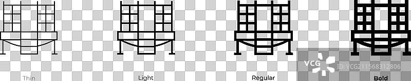 弹性床图标，细体、常规体和粗体图片素材