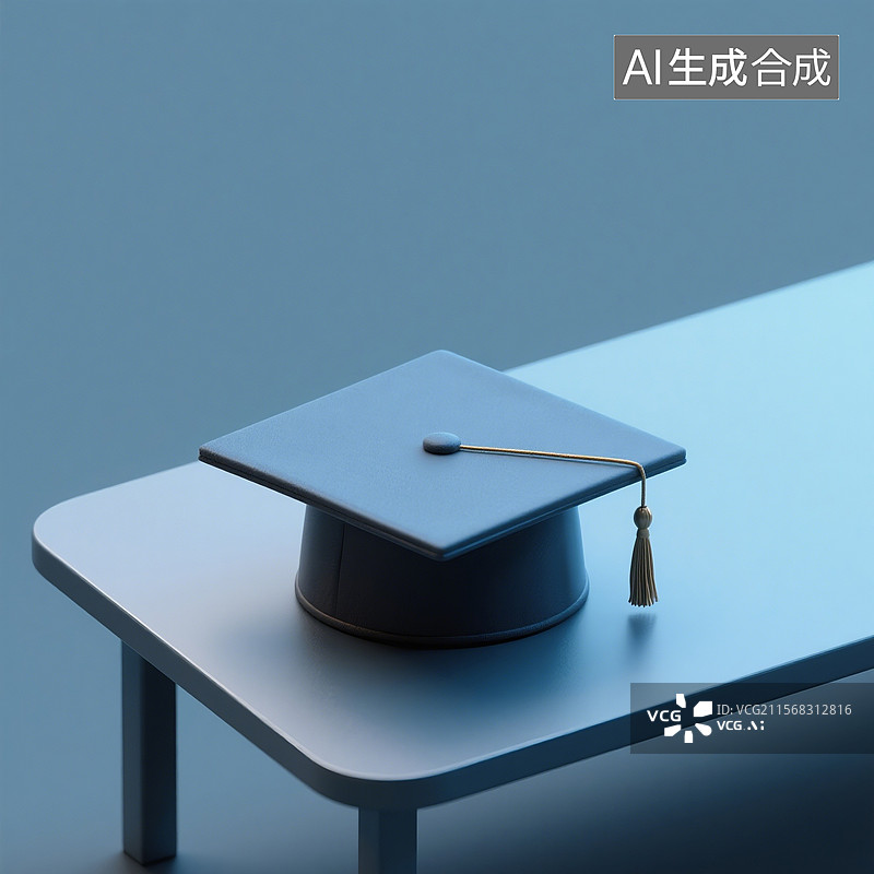 【AI数字艺术】3D渲染，博士帽，学士帽，毕业季，考试，高考图片素材