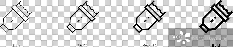 电击图标，细体、常规体和粗体图片素材