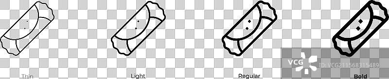 墨西哥卷饼图标，细体、常规体和粗体风格图片素材