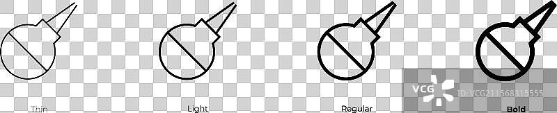 灌肠图标，细线、常规和粗体风格图片素材