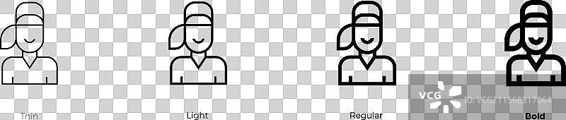娱乐表演者图标，细体、常规体和粗体图片素材