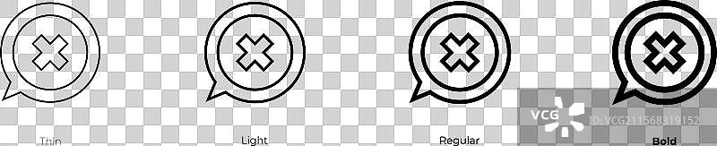 错误信息图标，细体、常规体和粗体图片素材