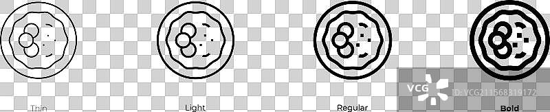 豌豆汤图标，细体、常规体和粗体风格图片素材