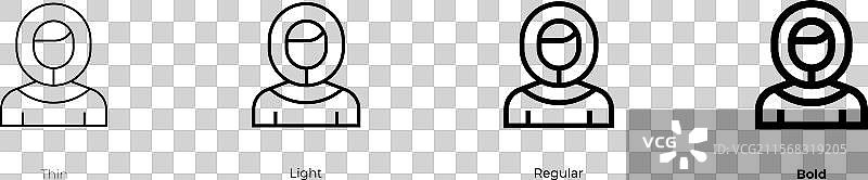 爱斯基摩图标，细体、常规体和粗体风格图片素材