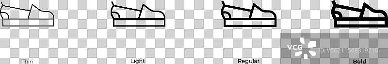 草编鞋图标，细体、常规体和粗体图片素材