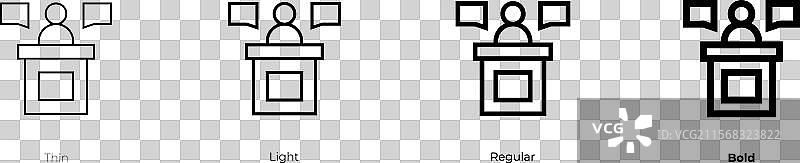 目击者图标，细体、常规体和粗体风格图片素材