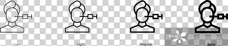 面部护理图标，细体、常规体和粗体图片素材