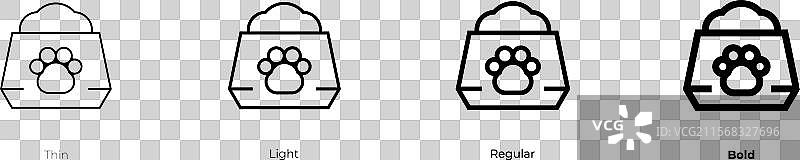喂食器图标，细体、浅色、常规和粗体风格图片素材