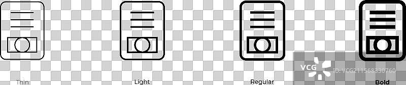 火警警报图标，细线、常规和粗体风格图片素材