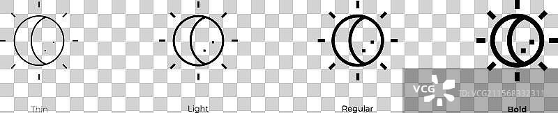 第一季度图标，细体、常规体和粗体图片素材