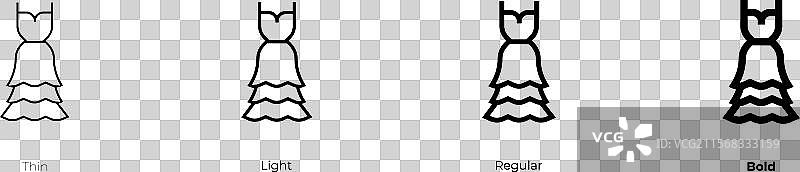 弗拉门戈图标，细体、常规体和粗体风格图片素材