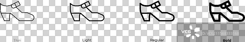 弗拉门戈图标，细体、常规体和粗体风格图片素材