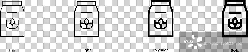 面粉图标，细体、常规体和粗体风格图片素材