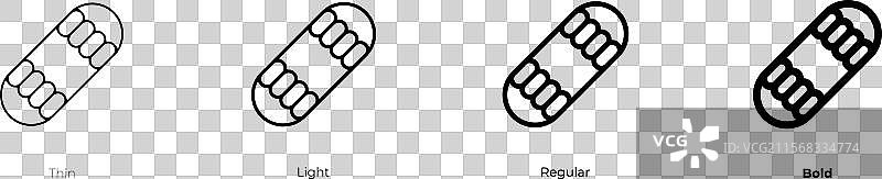 流板图标，细体、常规体和粗体风格图片素材