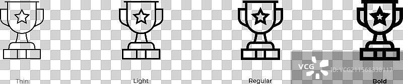 足球杯图标，细体、常规体和粗体图片素材