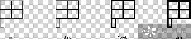 足球旗帜图标，细体、常规体和粗体图片素材