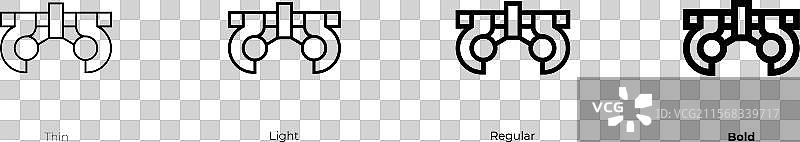 验光仪图标，细体、常规体和粗体风格图片素材