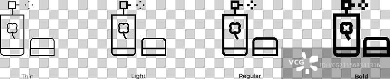 清新剂图标，细体、常规体和粗体风格图片素材