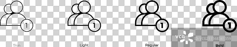 好友请求图标，细体、常规体和粗体图片素材