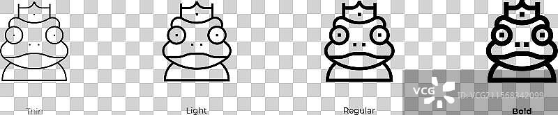 青蛙王子图标，细体、常规体和粗体图片素材