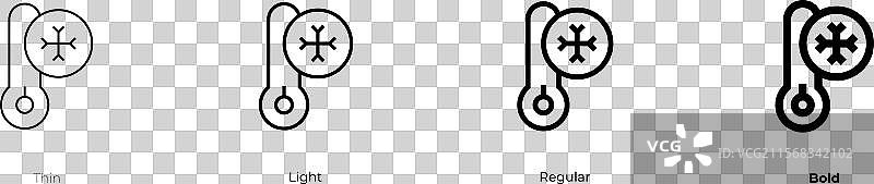 霜冻图标，细体、常规体和粗体风格图片素材