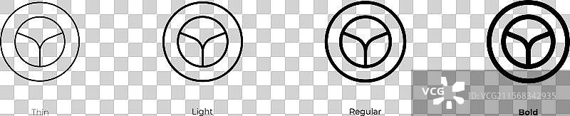 寿司卷图标，细体、常规体和粗体风格图片素材