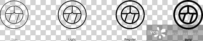 寿司卷图标，细体、常规体和粗体风格图片素材