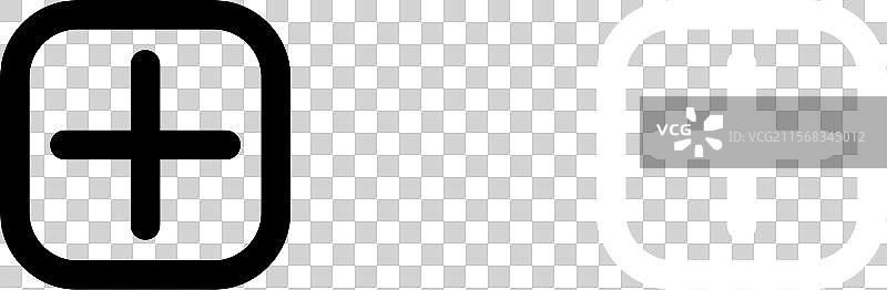 添加图标集的加法或求和按钮图片素材