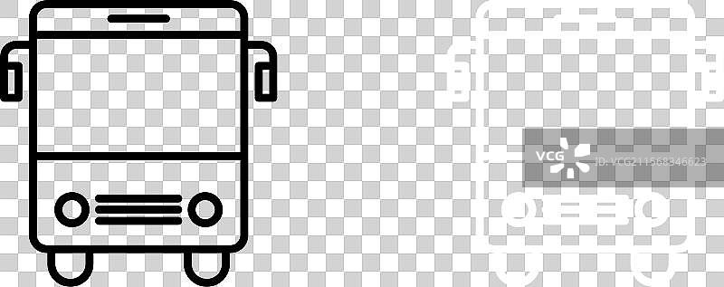 城市公共汽车正面视图图标集图片素材