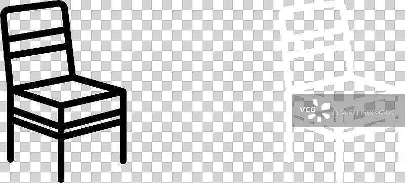 椅子图标集 简约复古学校椅子符号图片素材