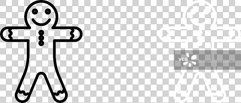 姜饼人图标集 圣诞人形状图片素材