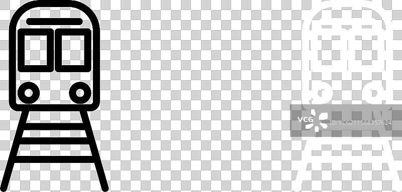 地铁或铁路符号的火车图标集图片素材