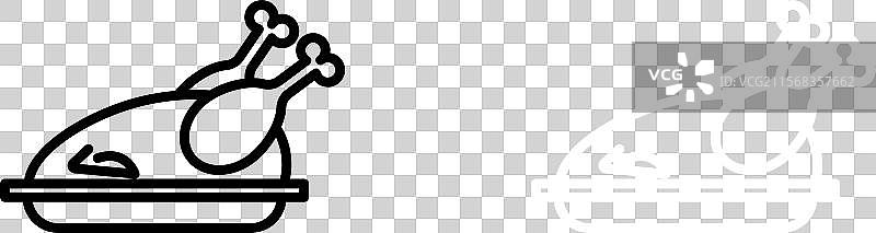 火鸡图标集整只烤鸡符号图片素材