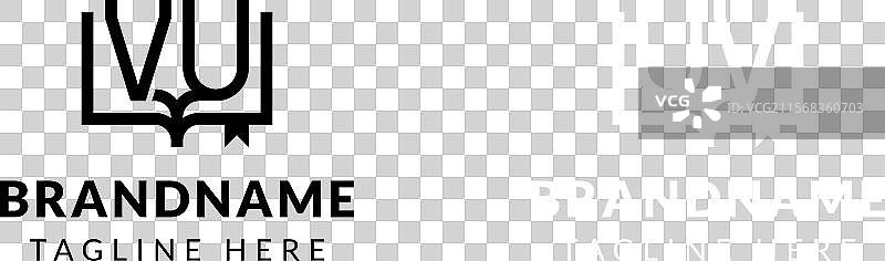 适合商业的字母UV和VU书籍标志图片素材